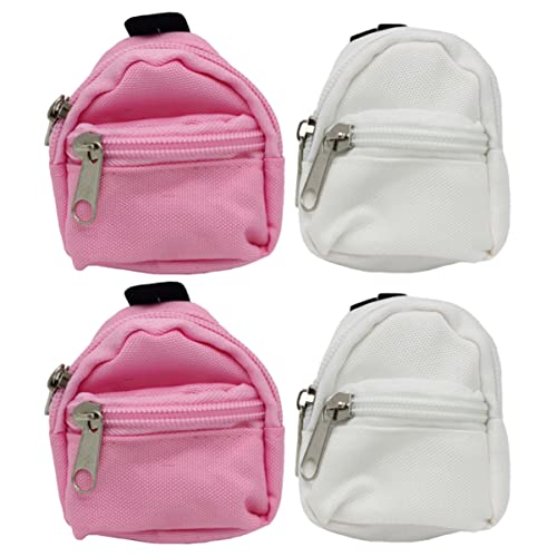 KICHOUSE 4 Stück Simulation Schultasche Mini Doll Bag Regenbogen Puppe Tuch Mini-rucksäcke Miniaturen Stoff von KICHOUSE