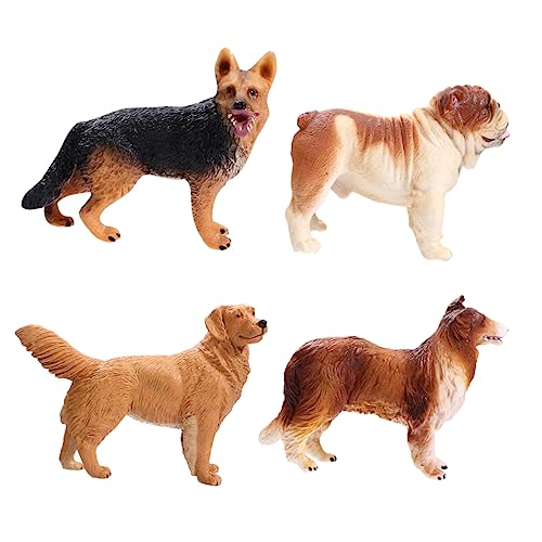 KICHOUSE 4 Stück Simulation Welpen kinderspielzeug für Dog Toy Realistisches Tier Toys Hundemodell entzückendes Hundemodell PVC von KICHOUSE