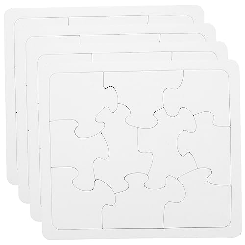 KICHOUSE 4 Stück Teiliges Blanko Puzzle zum Ausmalen für DIY Kreative Bastelaktivität für Hochzeiten und Partys Sicher für Kleine Hände Fördert Fantasie und Geschicklichkeit von KICHOUSE