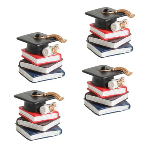 KICHOUSE 4 Stück Teiliges Buchförmiges Kuchenornament aus Hochwertigem Harz Kreative Abschluss und Geburtstagsdekoration für Torten und Langlebig und Detailreich Gestaltet von KICHOUSE
