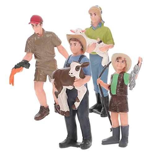 KICHOUSE 4stücke Miniatur Farmer Figuren Für Rollenspiele Und Dekoration Charaktermodelle Für Bauernhof-szenen Für Sammler von KICHOUSE
