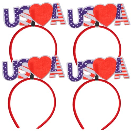KICHOUSE Festival Kostüm Stirnband 4 Stücke Patriotischen Amerikanischen Flagge Haarband Für Unabhängigkeit Tag von KICHOUSE