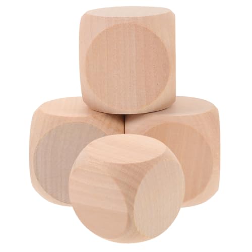 KICHOUSE 4 Stück Unbehandelte Holz Würfel DIY Bastelwürfel für Spiele und Kreative Projekte Robuste Holzklötze zum Beschriften und Gestalten für Erwachsene KICHOUSE 4 Stück Unbehandelte Holz Würfel DIY Bastelwürfel für Spiele und Kreative Projekte Robuste Holzklötze zum Beschriften und Gestalten für Erwachsene von KICHOUSE