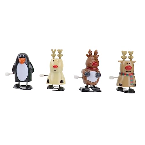 KICHOUSE 4 Stück Weihnachts Aufziehspielzeug für Bunte Cartoon Figuren für Festliche Dekoration und Spielspaß Leichtes und Langlebiges Material als oder Partydeko von KICHOUSE