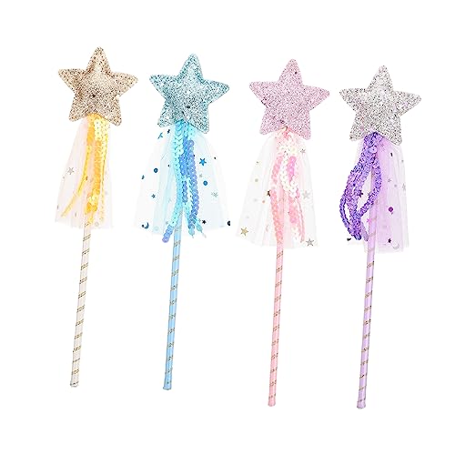 KICHOUSE 4pcs Fee Stern-förmigen Für Baby Mädchen Dekorative Fee Für Halloween Parteien von KICHOUSE