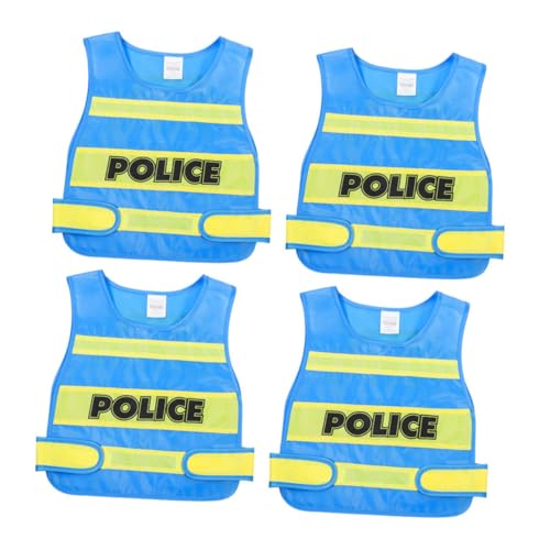 KICHOUSE 4-teilige Polizeiweste Für Kinder: Halloween-cosplay-polizistenkostüm, Rollenspiel-kostüm, Weste, Zubehör Für Rollenspiele, Schulveranstaltungen KICHOUSE 4-teilige Polizeiweste Für Kinder: Halloween-cosplay-polizistenkostüm, Rollenspiel-kostüm, Weste, Zubehör Für Rollenspiele, Schulveranstaltungen von KICHOUSE