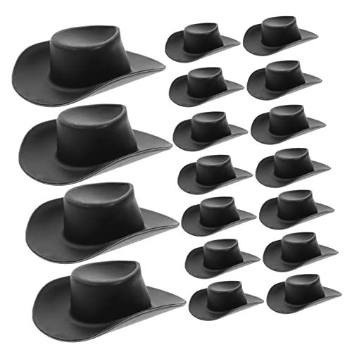 KICHOUSE 40 Stück Mini-cowboyhut Minihüte Zum Basteln Kleine Hüte Zum Basteln Kind Mini-hüte Zubehör Western Cowboyhüte Kleiner Hut Miniaturhut Party Puppenhut Winzig Schwarz von KICHOUSE