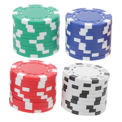 KICHOUSE 40Stücke Poker Chips aus Kunststoff Runde Spielchips für Brettspiele Lernspiele und Partyspiele zum Zählen und Sortieren von KICHOUSE