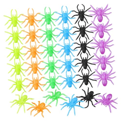 KICHOUSE 48 Stück Halloween Decoration Toys Mini-spinnenfigur Spinnenstatue Kleine Spinnendekoration Simuliertes Insektenspielzeug Sackfüller Behandeln Realistische Gefälschte Spinnen TPR von KICHOUSE