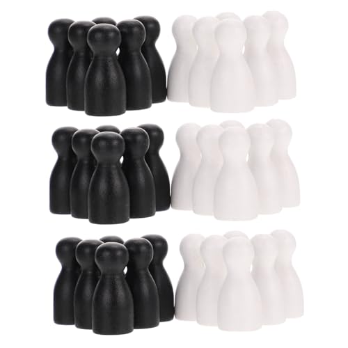 KICHOUSE 48 Stücke Stücke Stück Flug Schach Schachfigur Brettspiel Schachfiguren Pädagogisches Brettspiel Schachfigur Schwarz Holz von KICHOUSE
