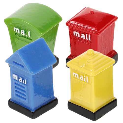 KICHOUSE 4Er-Packung Garten- und Landschaftsbau -Mülleimer -Mülltonnen Post- kleine spielzeuge handwerkskunst Briefkastenornament für den Rasen Mini -Hausdekoration Harz KICHOUSE 4Er-Packung Garten- und Landschaftsbau -Mülleimer -Mülltonnen Post- kleine spielzeuge handwerkskunst Briefkastenornament für den Rasen Mini -Hausdekoration Harz von KICHOUSE