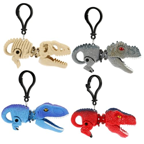 KICHOUSE 4Stücke Dinosaurier Schlüsselanhänger Kreatives Kinderspielzeug Multifunktionale Taschenanhänger Designs von KICHOUSE