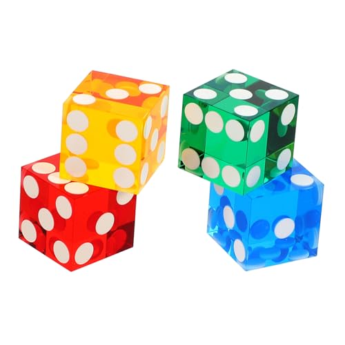 KICHOUSE 4Stücke Präzisions Acrylwürfel Spielwürfel mit Zufälliger Farbe für Unterhaltung und Punktspiele Langlebig für Spieleabende von KICHOUSE