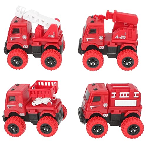 KICHOUSE 4Stücke Teiliges Set Reibungsantriebs Feuerwehrauto für Kleinkinder Hochwertiges Kunststoffmodell mit Realistischem Design für Kleine Hände und Motorische Übungen KICHOUSE 4Stücke Teiliges Set Reibungsantriebs Feuerwehrauto für Kleinkinder Hochwertiges Kunststoffmodell mit Realistischem Design für Kleine Hände und Motorische Übungen von KICHOUSE