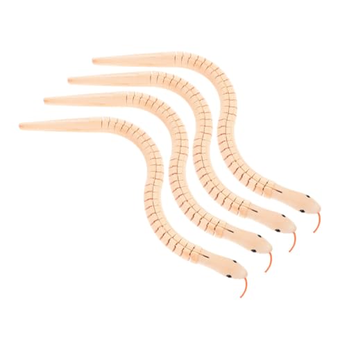 KICHOUSE 4Stücke Wackelschlangen aus Holz DIY Malspielzeug für Flexible Tierfiguren zum Gestalten Pädagogisches Bastelprojekt für Kreativität und Feinmotorik Jahren von KICHOUSE