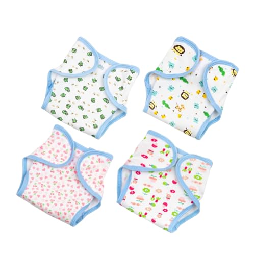 KICHOUSE Spielhaus Requisiten Wiederverwendbare Baby Puppe Windeln 4pcs Set Für Puppe Outfit Zubehör Komfortable Sanfte von KICHOUSE