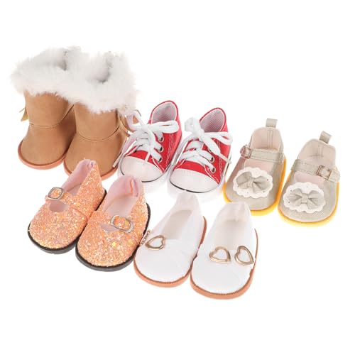 KICHOUSE 5 Paare Kleine Süße Schuhe Puppenschuhe Zum Erstellen Entzückender Puppen Dekorativer Schuhe Puppen -Accessoire Ersatzkleid -Requisiten von KICHOUSE
