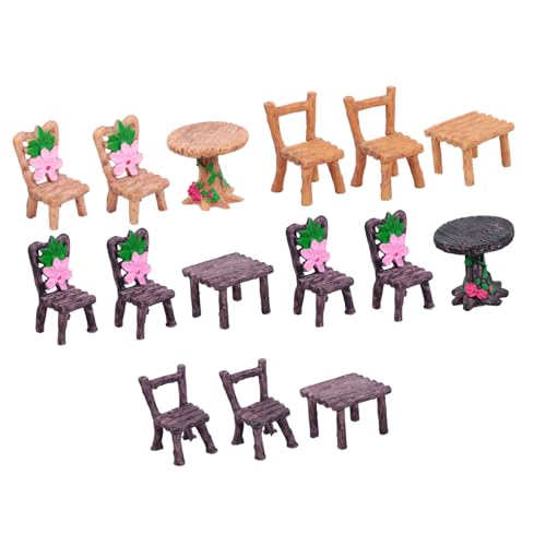 KICHOUSE 5 Sätze Tisch und Stuhl Ornamente Gartenverzierung Essen Wohnkultur Miniatur-Zubehör für kindergeschenke Home Decor Harzdekor Tisch und Stühle aus Kunstharz KICHOUSE 5 Sätze Tisch und Stuhl Ornamente Gartenverzierung Essen Wohnkultur Miniatur-Zubehör für kindergeschenke Home Decor Harzdekor Tisch und Stühle aus Kunstharz von KICHOUSE