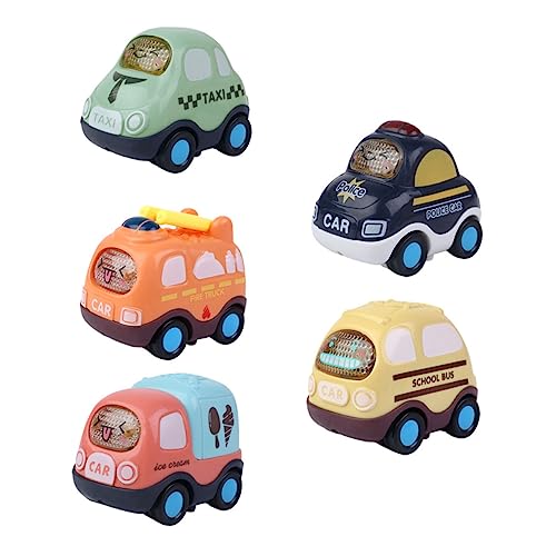 KICHOUSE 5 Stück Cartoon-Auto für kinderspielzeug spielsachen kinderknallzeug -teiliges Spielzeugset Children Toys Trägheitsauto Autospielzeug Plastik von KICHOUSE