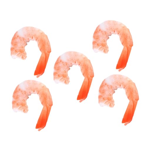 KICHOUSE 5pcs Simulation Meeresfrüchte Prop Garnelen Decor PVC Gefälschte Lebensmittel Modell Realistische von KICHOUSE