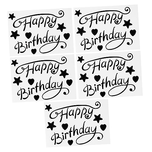 KICHOUSE 5 Stück Happy Birthday Aufkleber Durchsichtige Luftballons Transparente Aufkleber Buchstaben Luftballons Wandaufkleber Schmuck Geburtstagsballon Aufkleber Party Requisiten von KICHOUSE