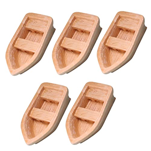 KICHOUSE 5 Stück Miniboot Micro Boat car Decoration Niedliche Boot Dekoration Miniaturboot Dekorationen Puppenhaus Mini klein Mini Schiff aus Harz Harzhandwerk Khaki von KICHOUSE