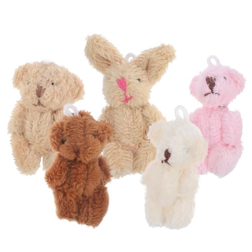 KICHOUSE 5 Stück Puppenhauspuppe Puppenhaus Miniaturbär Geben Vor, Zu Sein Mini - Kleines Hauszubehör Mini-tierpuppe Miniatur-kaninchenpuppe Puppenhauszubehör Plüsch von KICHOUSE