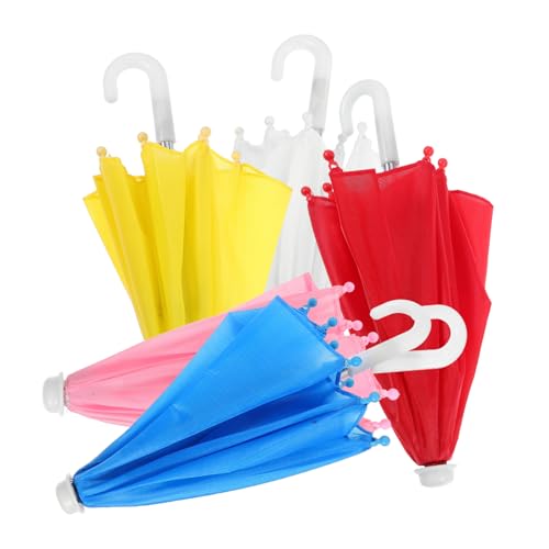 KICHOUSE 5 Stück Teiliges Miniatur Regenschirm Bunte Puppenregenschirme für Puppenhaus Dekoration Modell mit Robustem Material und Stilvollem Design für Miniaturszenen und Fotorequisiten von KICHOUSE