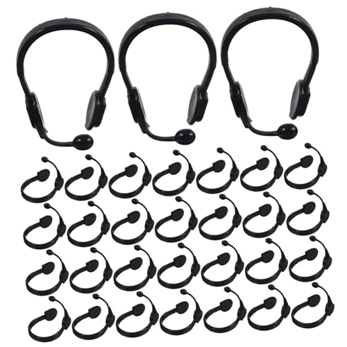 KICHOUSE 50 Stück Puppenhaus Headset Zubehör Puppen Mini Headset Puppenhaus Miniatur Cosplay Requisiten Mini Simulationsspielzeug Miniatur Mikrofon Mini Mikrofon Headset von KICHOUSE