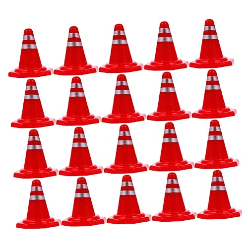 KICHOUSE 50 Stück Verkehrszeichen orangefarbene Party Zapfen Szene verkehrserziehung verkehrsschilder Sandtisch Straßenkegel Straßenkegelschilder selber Machen Plastik rot von KICHOUSE