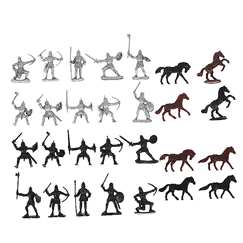 KICHOUSE 56 Stück Modell interaktives Kreatives mädchen Horse Toy Mittelalterliches Soldatenmodell Kinderspielzeug Plastik von KICHOUSE