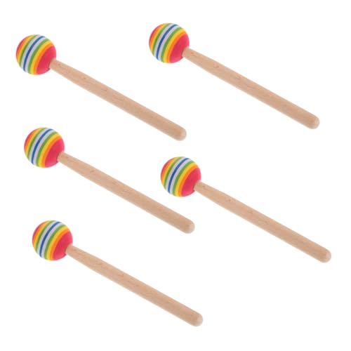KICHOUSE 5Stücke Bunte Lollipop Trommelstöcke aus Holz Hand Percussion für Erwachsene Motorik und Gruppenaktivitäten von KICHOUSE
