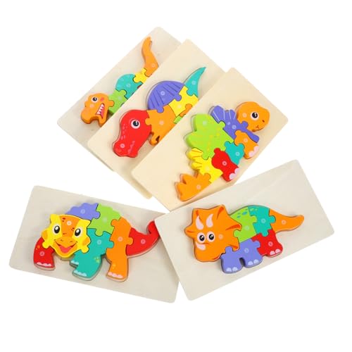 KICHOUSE 5Stücke Holzpuzzle Dinosaurier Teiliges Montessori Lernspielzeug für Kleinkinder Fördert Hand Auge Koordination und Logisches Sicheres Design für Kreatives KICHOUSE 5Stücke Holzpuzzle Dinosaurier Teiliges Montessori Lernspielzeug für Kleinkinder Fördert Hand Auge Koordination und Logisches Sicheres Design für Kreatives von KICHOUSE