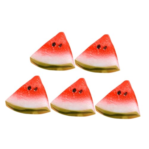 KICHOUSE 5Stücke Mini Wassermelonenscheiben Realistische Kunstfrüchte Für Puppenhäuser Kreative Tischdekoration Und Bastelzubehör Wiederverwendbar Und Langlebig Perfektes von KICHOUSE