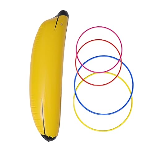 KICHOUSE 5stücke Aufblasbares Spielzeug Mit Dicker PVC-Banane Und Ringen Für Ringwurfspiele Und Kinderunterhaltung Und Sicher von KICHOUSE