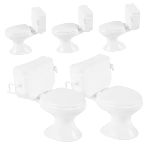KICHOUSE 5Stücke Teiliges Puppenhaus Mini Toiletten Detailgetreue Deko Accessoires für Puppenhäuser Stabile und Langlebige Kunststoffmodelle für Mikro Landschaftsdekorationen KICHOUSE 5Stücke Teiliges Puppenhaus Mini Toiletten Detailgetreue Deko Accessoires für Puppenhäuser Stabile und Langlebige Kunststoffmodelle für Mikro Landschaftsdekorationen von KICHOUSE