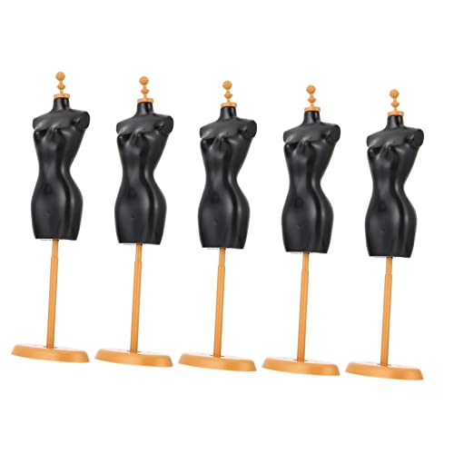 KICHOUSE 5st Modellständer Mädchen Puppe Männchen Kostüm Große Puppen Babypuppe Mädchenspielzeug Auto Displayhalter Manaquine Outfit Mädchenpuppe Träger Torso Modepuppe Sitz Plastik Black von KICHOUSE