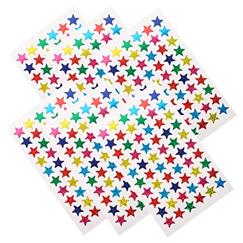 KICHOUSE 6 Blätter Bunte Sternaufkleber Dekorative Sternaufkleber Holographische Glitzersternaufkleber Star -Aufkleber Holographic Belohnungssternaufkleber Papier Colorful von KICHOUSE