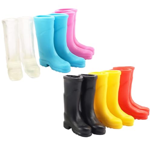 KICHOUSE 6 Paar Miniatur Schuhe Dekoration Mini Szenen Verzierungen Mini Szenen Requisiten Simulations Schuh Dekore Kleine Regenschuh Dekorationen Miniatur Figur Kleines von KICHOUSE