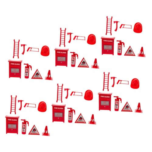 KICHOUSE Pädagogischer Feuerlöscher-mini-modellbausatz 6 Sätze Miniatur-feuerlöschwerkzeuge Für Jungen Und Mädchen Spielzeug Für Das Puppenhaus-spielset von KICHOUSE