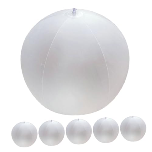 KICHOUSE 6 Stück Aufblasbare Strandbälle für Hochzeits und Dekorative PVC Ballons Halbtransparent für Fotoshootings und Feierlichkeiten von KICHOUSE
