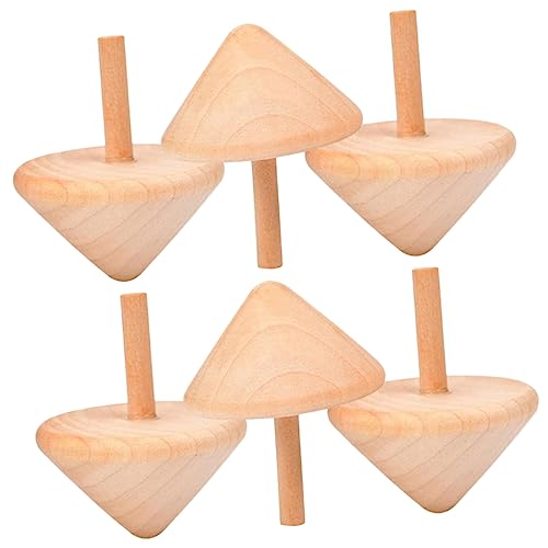 KICHOUSE 6 Stück Holzkreisel Kinderspielzeug Flugspielzeug Interessantes Gyro Kinderzubehör Gyro Holzhandwerk Für Bastelbedarf Für Holz Gyro von KICHOUSE