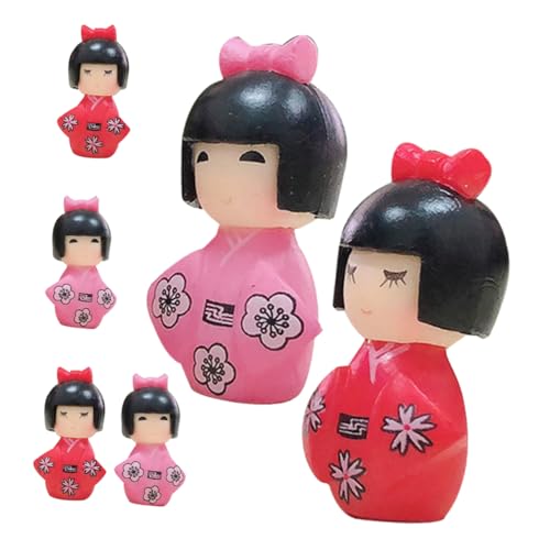 KICHOUSE 6 Stück Kimono-Puppe Traditionelle Kimonopuppe Traditionelle Japanische Puppe Traditionelle Japanische Verzierung Büroschmuck Japanische Puppendekoration Mini Japanische Puppe PVC von KICHOUSE