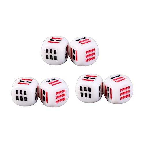 KICHOUSE 6-stück Acryl Divination Würfel Set Tragbare Multi-Sided Würfel Requisiten Für Spiele von KICHOUSE