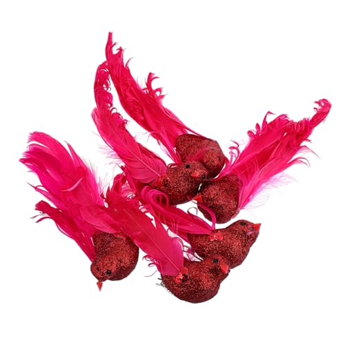 KICHOUSE 6 Stück Künstliche Vögel Simulierte Vögel Dekorvögel Zum Basteln Künstliche Vögel Kunstvögel Kunsttiere Künstliche Vogeldekoration Vogelfigur Schaumstoff Rot von KICHOUSE