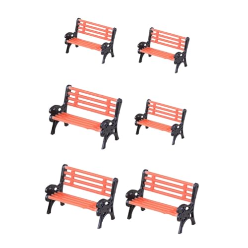 KICHOUSE 6 Stück Mikro-Landschaftsverzierung Miniatur Puppenhaus Puppenheim-Parkstühle Mini-Stühle geben vor, zu Sein Mini-Teilstuhl Blumentopf PVC Khaki von KICHOUSE