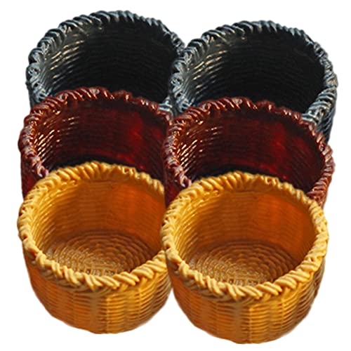 KICHOUSE 6 Stück Mini Korb Modellspielzeug Gewebter Gartennetz Aufbewahrungskorb Für Den Innenbereich Mini Weidenkörbe Organizer Zubehörkörbe Kleine Miniatur Mit Behälter von KICHOUSE
