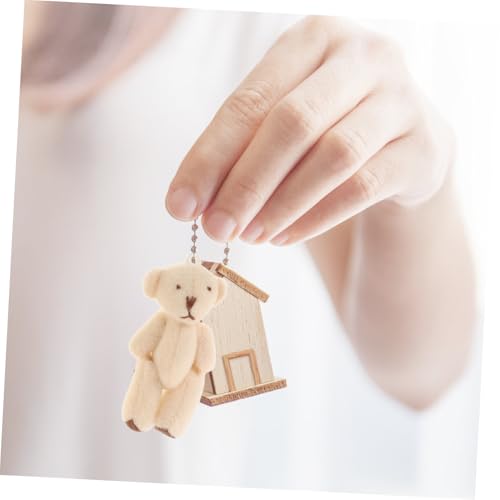 KICHOUSE 6 Stück Mini Plüschbären Teilig Weiche Stofftiere mit Beweglichen Gelenken und Wechselkleidung Rucksackanhänger für Geburtstage von KICHOUSE