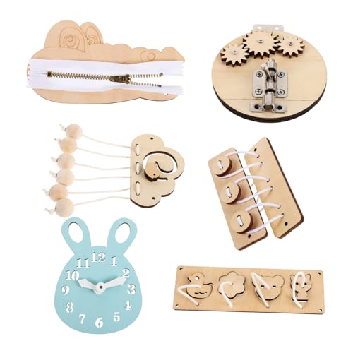 KICHOUSE 6 Stück Montessori Busy Board Set für Kleinkinder Teiliges Holzspielzeug Feinmotorik und Hand Augen Koordination für Sensorische Aktivitäten und Kreatives KICHOUSE 6 Stück Montessori Busy Board Set für Kleinkinder Teiliges Holzspielzeug Feinmotorik und Hand Augen Koordination für Sensorische Aktivitäten und Kreatives von KICHOUSE