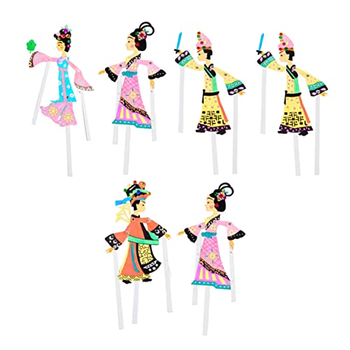 KICHOUSE Schattenspielset Für Kinder Handgefertigte Chinesische Handpuppen Für Kinder 6-teiliges Bastelset Mit Traditionellen Elementen von KICHOUSE
